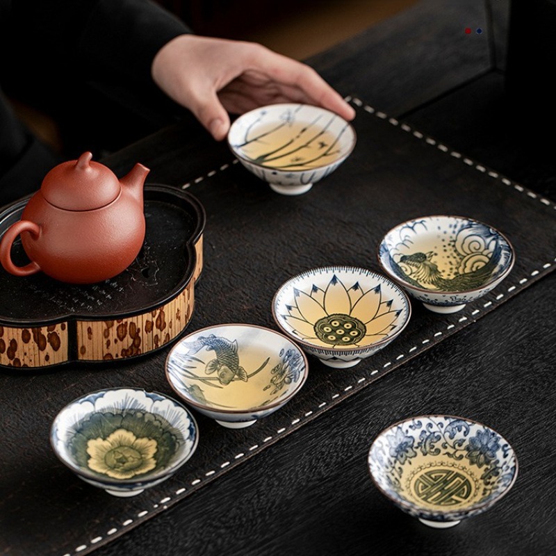 Набор из 10 сине-белых фарфоро – обзор и цена Celadon Ceramic Cup