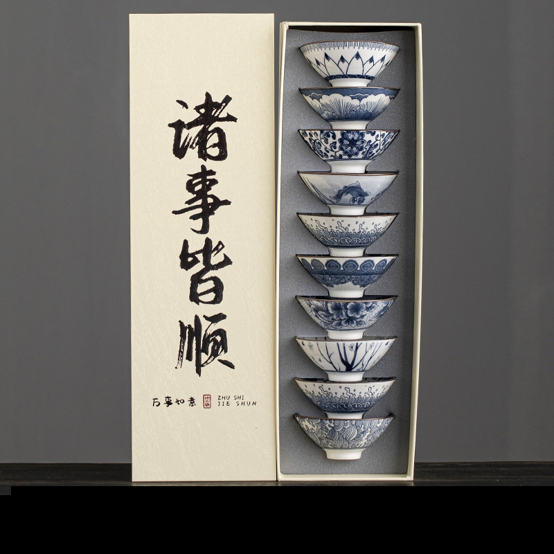 Набор из 10 сине-белых фарфоро – обзор и цена Celadon Ceramic Cup